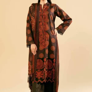 3 Piece - Printed Embroidered Suit - 42404596